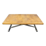 Adjustable height table-table, metal and wood Italy, 1960s