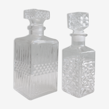 Duo de carafes à whisky vintage