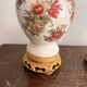 Antique Pair of Ceramic Floral Bulbous Lamps Shabby Chic