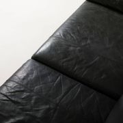 Cor Conseta black leather 3 seater sofa, Germany, 1970s
