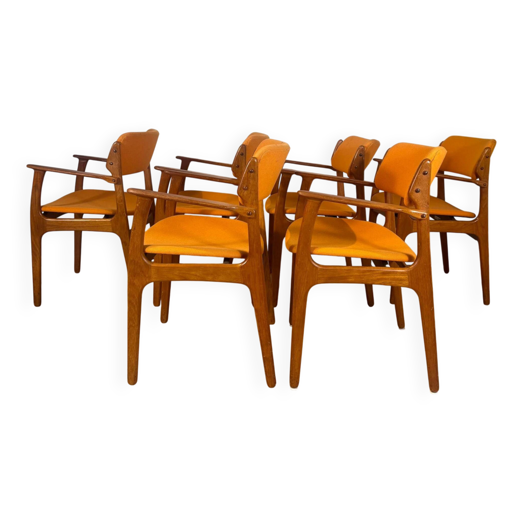 6 fauteuils par Erik Buch, années 1960