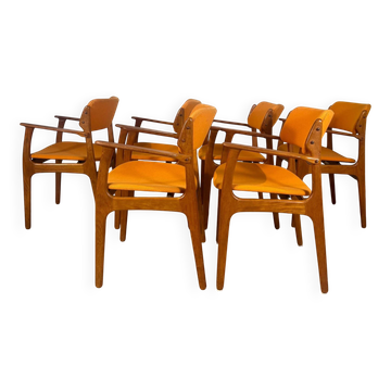 Set of 6 armchairs by Erik Buch, 1960s