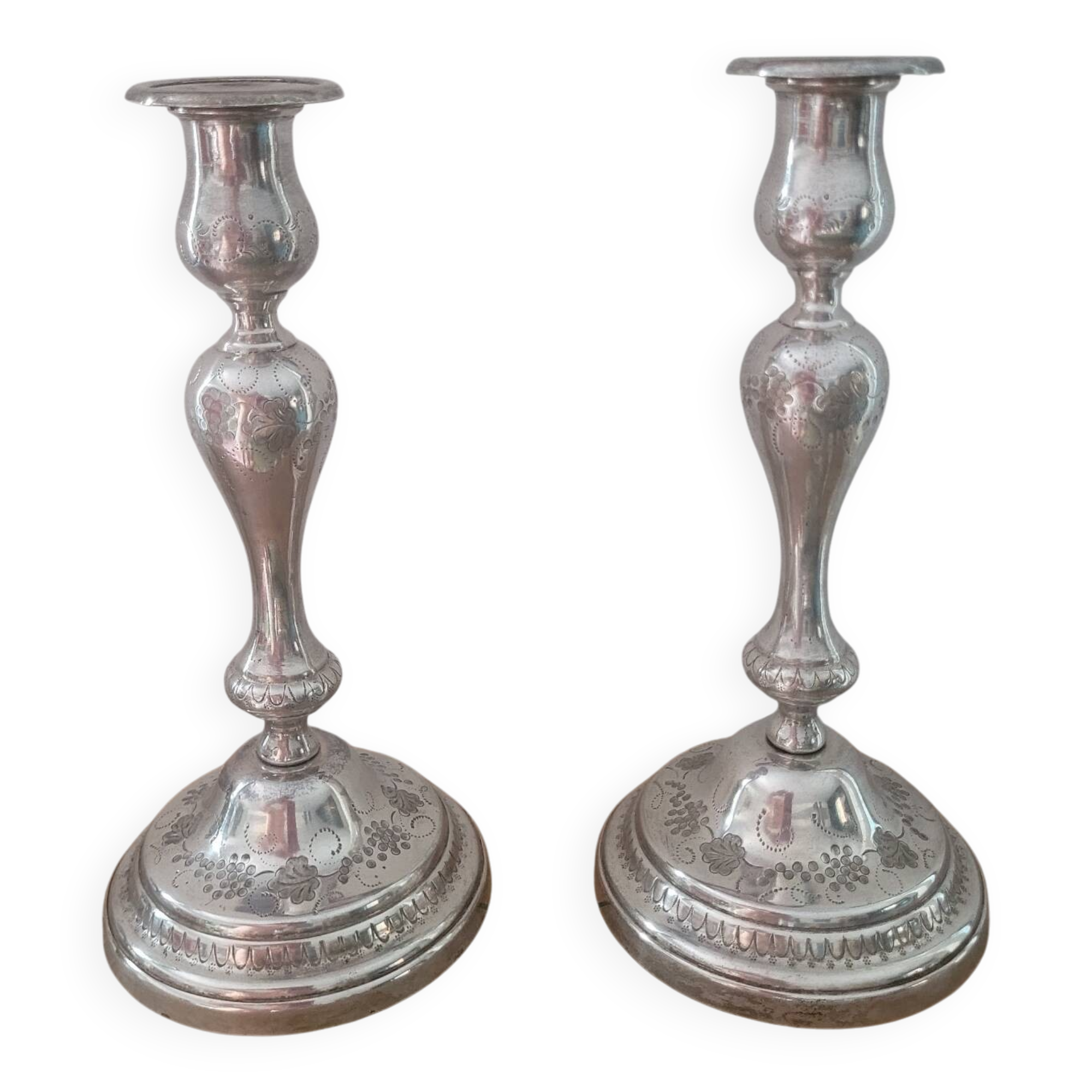 Pair of silver candlesticks 1900