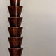 Modernist walnut wood table lamp - 70s