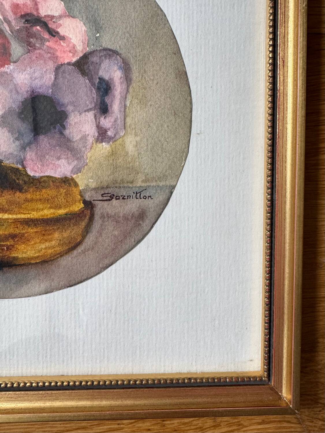 Still life with Nasturtiums signed Cornillon 20th century