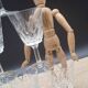 Set of 6 chiseled ribbed glasses