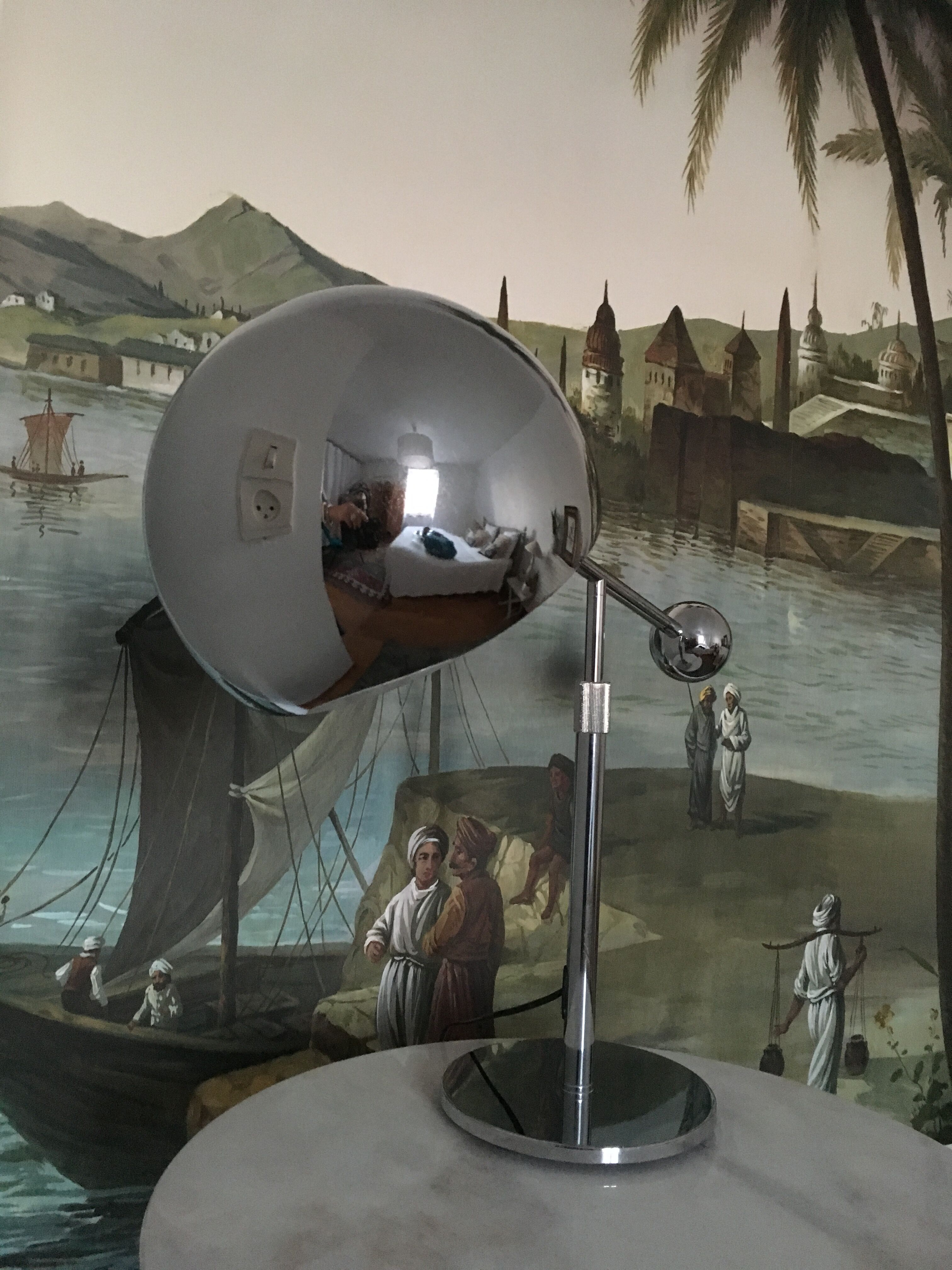 Desk pendulum 1970 vintage lamp