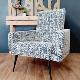 Fauteuil rockabilly entièrement refait à neuf