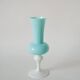 sky blue opaline vase and white feet 1970