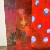 Golden flowers in a polka dot vase