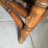 Faux bamboo chair with cushion