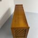 Antique French vintage 50s design wooden and rattan sideboard
