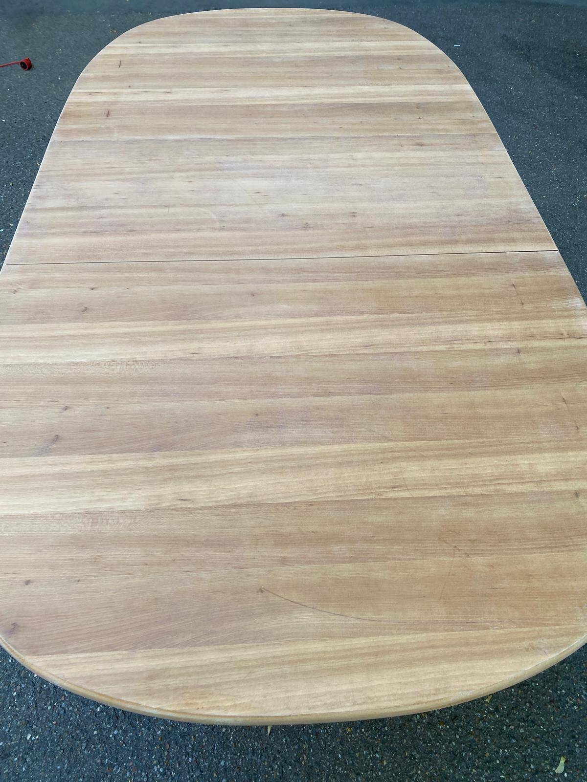Renovated Scandinavian dining table in raw teak - Made in Denmark