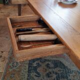 Solid oak farmhouse table 260x100