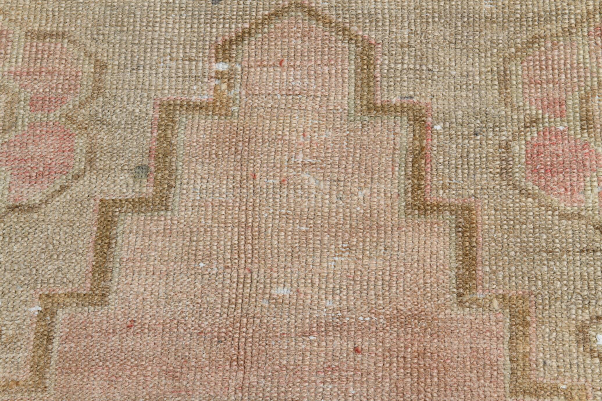 4x7 Cream & Brown Oriental Vintage Area Rug, 118x210Cm