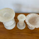 Trio de 3 bougeoirs vintage en albâtre