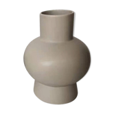 Vase rond en ceramique couleur mastic 21cm