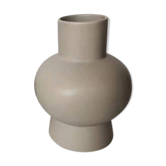 Vase rond en ceramique couleur mastic 21cm