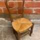 Vintage Provençal Chair Old Wood + Woven Straw Seat