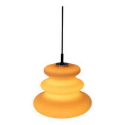 Opaline glass suspension from the space age, organic-shaped pendant.