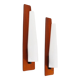 Rare set of wall lamps in teak and opaline glass by Kaiser Leuchten