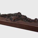 Antique sculpted oak frieze or wall ornament, France ca. 1900