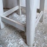 White wooden workshop stool