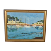 Huile sur toile marine
