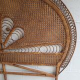 Peacock rattan headboard bed