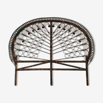 Vintage peacock rattan bed head 180 cm