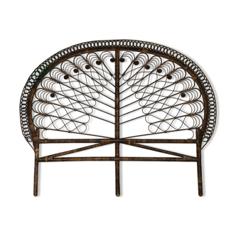 Vintage peacock rattan bed head 180 cm