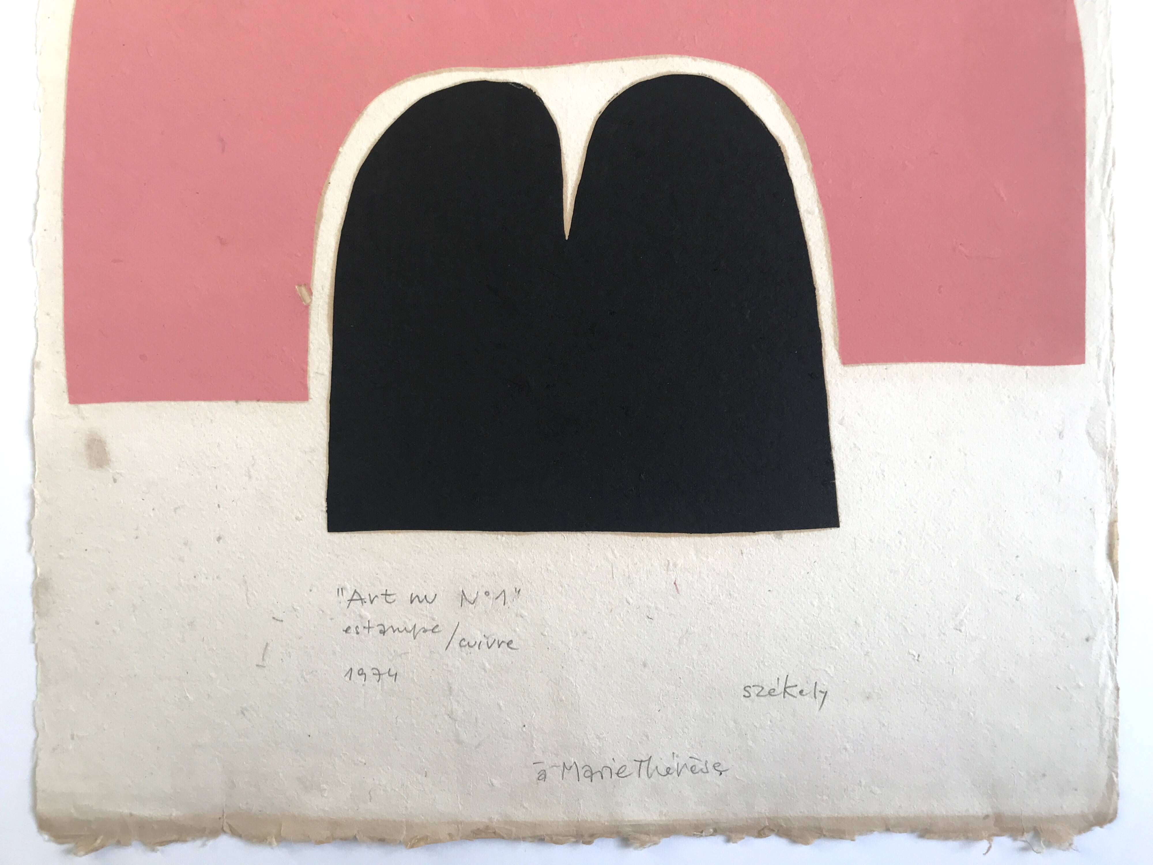 Pierre SZÉKELY, Art nu n°1, 1974. Original print signed in pencil