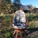 Fauteuil vintage pivotant en bambou et rotin