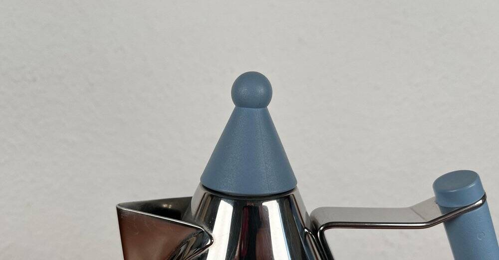 Postmodern German stainless steel kettle by Fissler, 1980s.