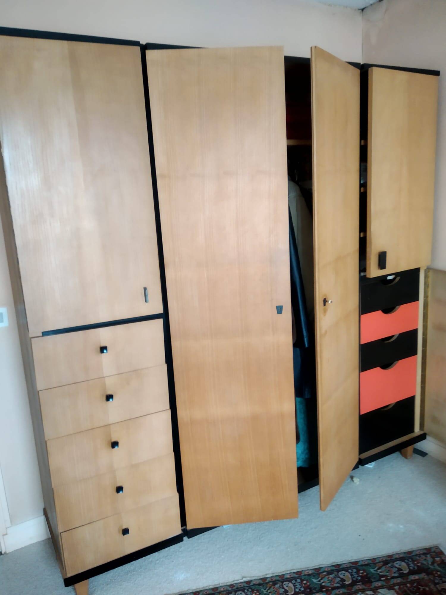 60s architect-designed wardrobe-dressing (unique piece of furniture)