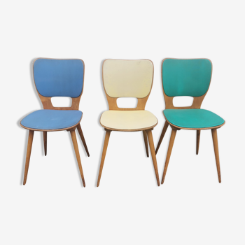 Three vintage chairs of color 50 year