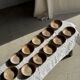 11 assiettes creuses artisanales vintage en grès mat