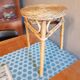 Small table vintage bamboo and rattan tripod