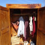 Louis Philippe wardrobe in solid elm