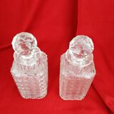 Paire de carafes en cristal de Baccarat ancien Diamant Pierreries