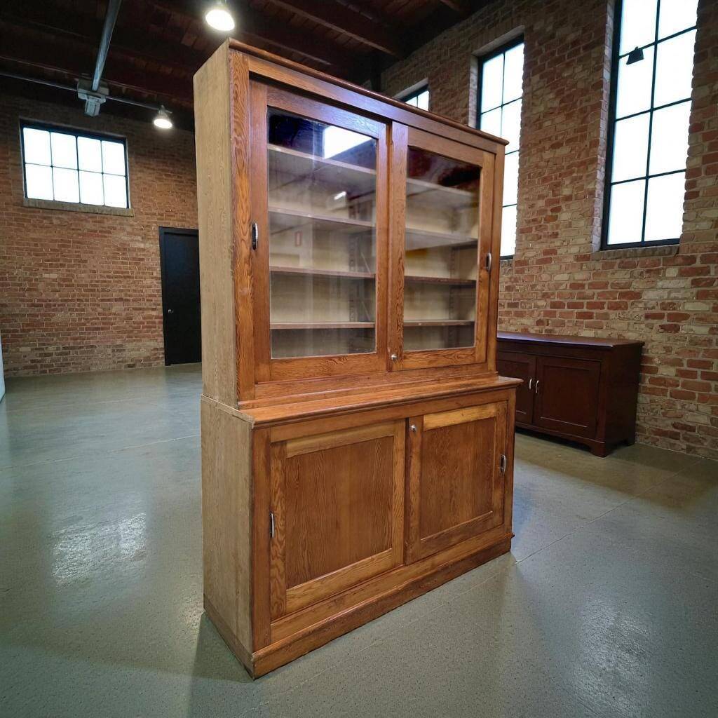 Vintage wooden display cabinet / school cabinet / apothecary cabinet