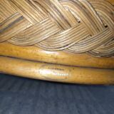 Vintage rattan armchair Mélarti (Emmanuelle style) + custom cushion