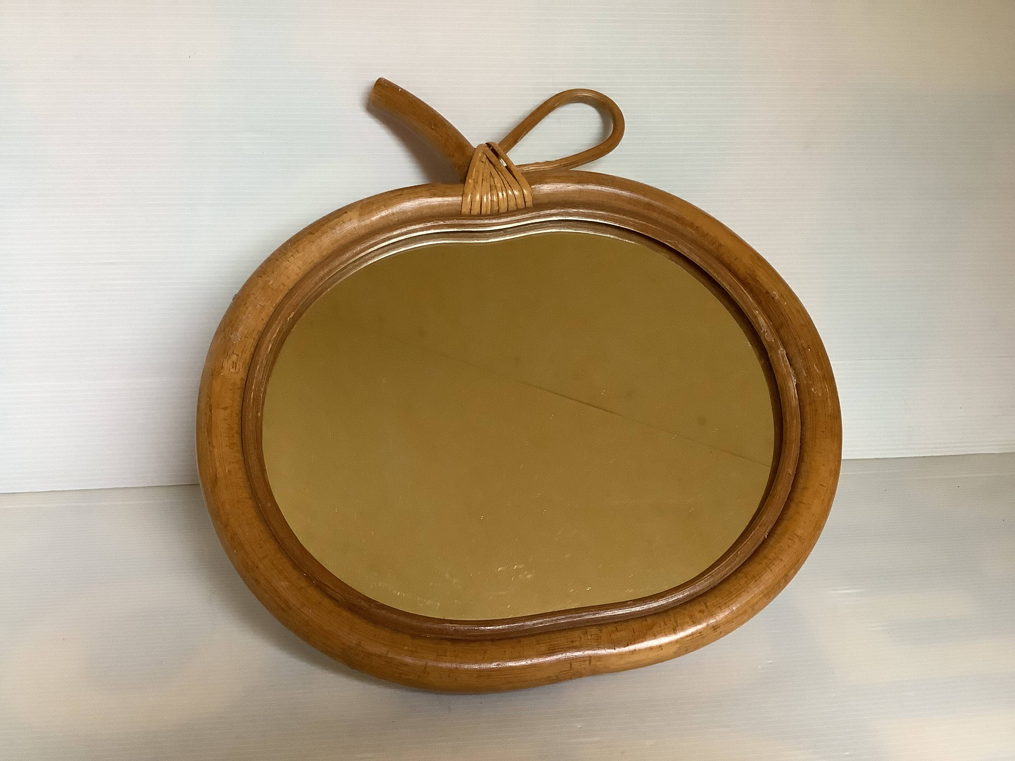 Vintage bamboo apple mirror