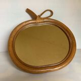 Miroir pomme vintage en bambou