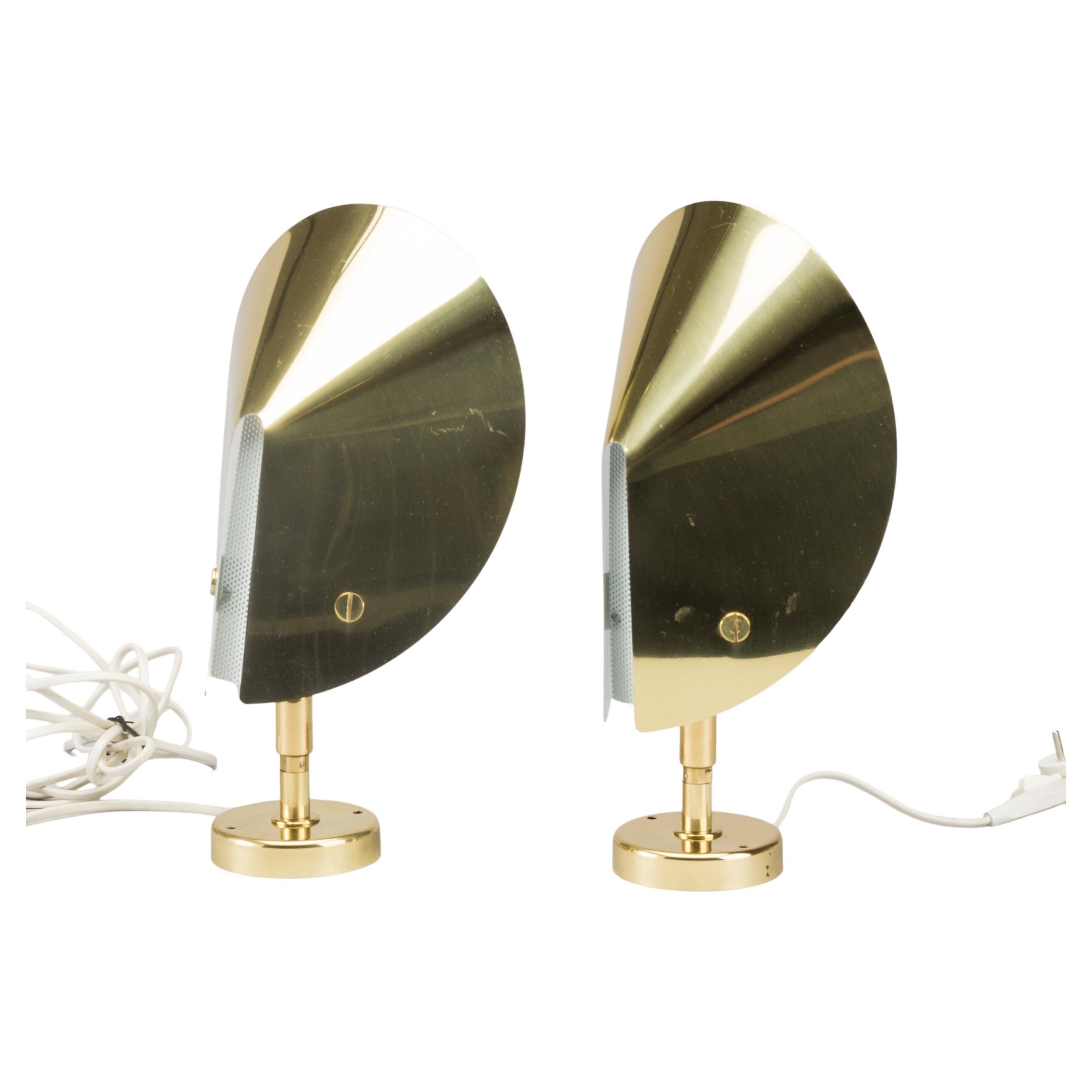 Aneta brass wall lights Sweden 1970