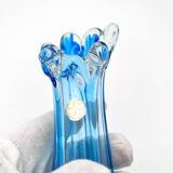 Vase Swing Sculptural – Stretched Glass Azure Blue – Korean Craftsmanship 1970