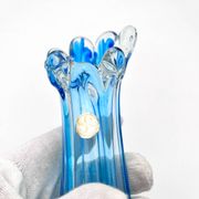 Vase Swing Sculptural – Stretched Glass Azure Blue – Korean Craftsmanship 1970