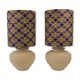 Pair of vintage bedside lamps peacock pattern