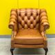Vintage Chesterfield Regency Style Brown Leather Club Armchair