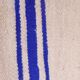 Blue and white striped wool cushion